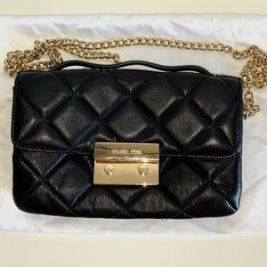 Michael Kors Black Leather Quilted Purse